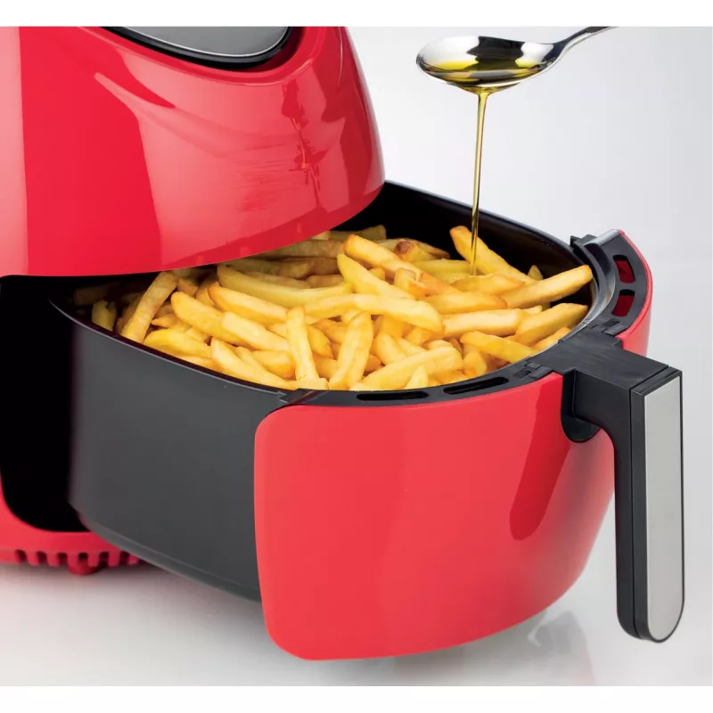 Ariete 4618 Airy Fryer XXL - oro gruzdintuvė - kepa 2,5 kg bulvyčių - 7 litrai - kepimas be aliejaus ir riebalų - 1800 W - raudona