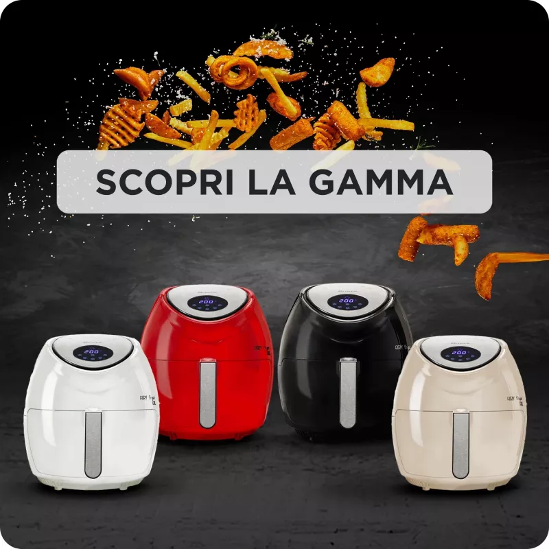 Ariete 4618 Airy Fryer XXL - oro gruzdintuvė - kepa 2,5 kg bulvyčių - 7 litrai - kepimas be aliejaus ir riebalų - 1800 W - raudona