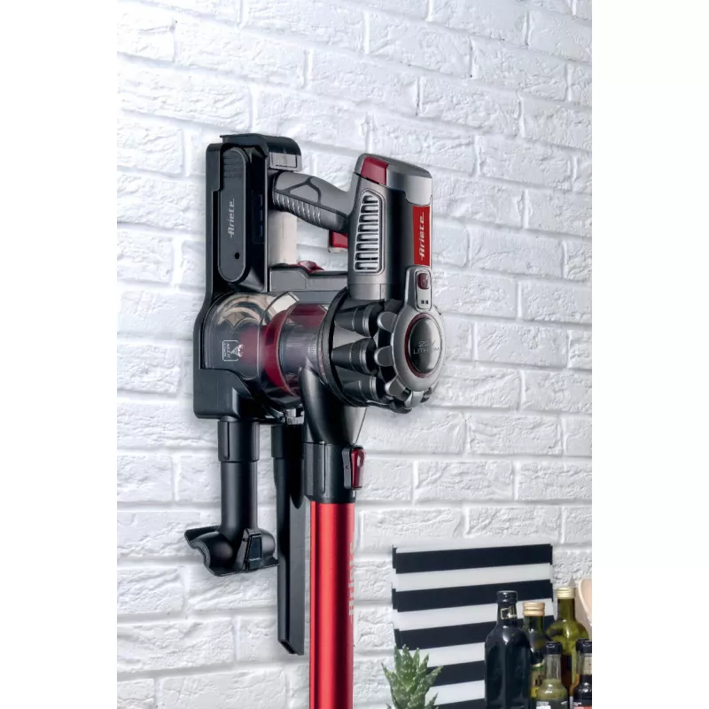 Ariete 2757 22V Lithium - belaidė elektrinė šluota - 3 filtravimo lygiai - 2200 mAh Li-Ion baterija - priedų rinkinys - raudona