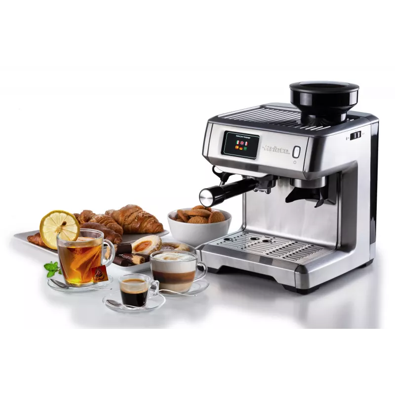 Ariete Espresso kavos aparatas 1312, Espresso aparatas, 2 L, Kavos pupelės, Įmontuotas malūnėlis, 1600 W, Sidabrinis