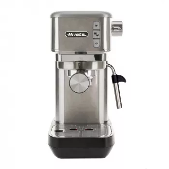 Ariete 1380 Metal kavos aparatas, maltai kavai ir ESE kapsulėms, 1300 W, 1.1 L, 15 barų, Cappuccino įtaisas, sidabrinis