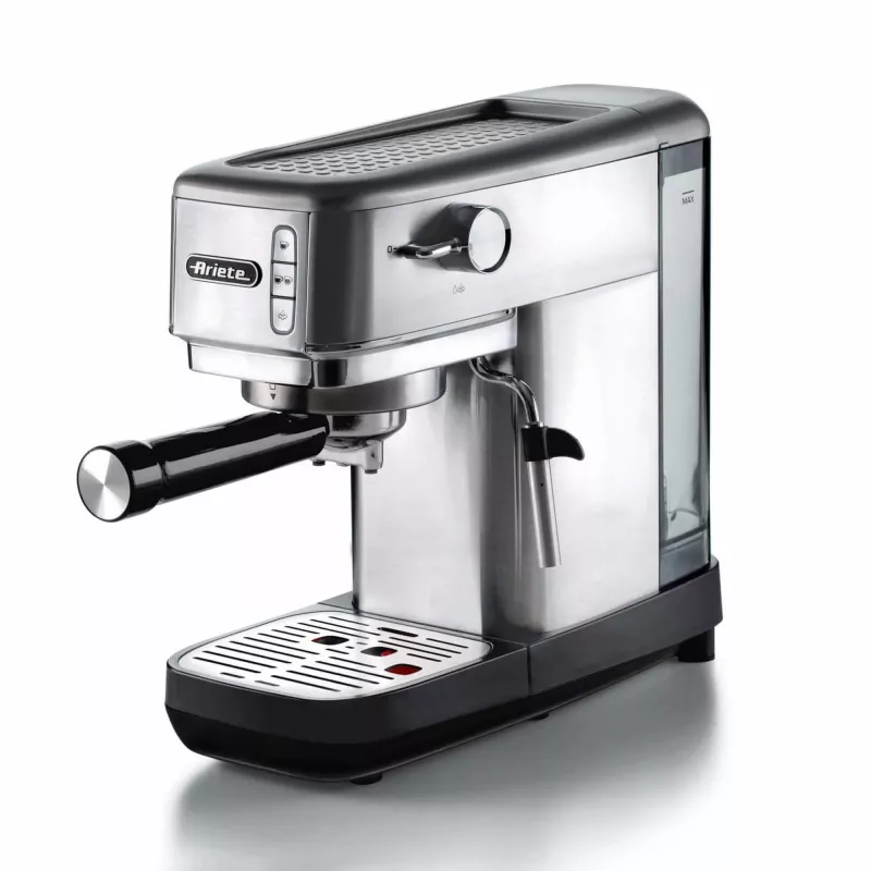 Ariete 1380 Metal kavos aparatas, maltai kavai ir ESE kapsulėms, 1300 W, 1.1 L, 15 barų, Cappuccino įtaisas, sidabrinis