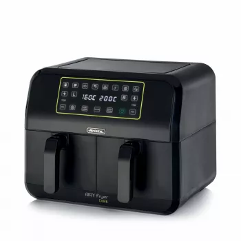 Ariete 4623 Airy Fryer Dual, oro gruzdintuvė su dvigubu krepšeliu, 1700 W, 8 L talpa, 3 gaminimo funkcijos, skaitmeninis LED jutiklinis skydelis, 8 išankstinės programos, laikmatis, 2 krepšeliai, juoda