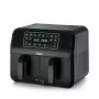 Ariete 4623 Airy Fryer Dual, oro gruzdintuvė su dvigubu krepšeliu, 1700 W, 8 L talpa, 3 gaminimo funkcijos, skaitmeninis LED jutiklinis skydelis, 8 išankstinės programos, laikmatis, 2 krepšeliai, juoda