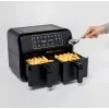 Ariete 4623 Airy Fryer Dual, oro gruzdintuvė su dvigubu krepšeliu, 1700 W, 8 L talpa, 3 gaminimo funkcijos, skaitmeninis LED jutiklinis skydelis, 8 išankstinės programos, laikmatis, 2 krepšeliai, juoda