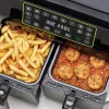 Ariete 4623 Airy Fryer Dual, oro gruzdintuvė su dvigubu krepšeliu, 1700 W, 8 L talpa, 3 gaminimo funkcijos, skaitmeninis LED jutiklinis skydelis, 8 išankstinės programos, laikmatis, 2 krepšeliai, juoda