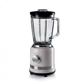 Ariete Modern White Blender su stikliniu indu, stalinis blenderis, 1,5 L, Pulse funkcija, ledo smulkinimas, 1000 W, baltas