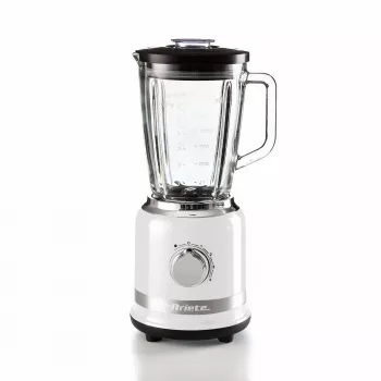 Ariete Modern White Blender su stikliniu indu, stalinis blenderis, 1,5 L, Pulse funkcija, ledo smulkinimas, 1000 W, baltas