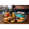 Ariete 205 Hamburger Maker Party Time, mėsainių gaminimo aparatas, 1200 W, dvigubos nelimpančios plokštės, 2 skyriai, lengvai valomas, mėlynas