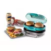 Ariete 205 Hamburger Maker Party Time, mėsainių gaminimo aparatas, 1200 W, dvigubos nelimpančios plokštės, 2 skyriai, lengvai valomas, mėlynas