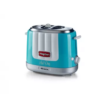 Ariete 206 Hot Dog Maker Party Time, 650 W, mėlyna, dešrainių keptuvė, šviesiai mėlyna, 2 vnt., 650 W, 160 mm, 270 mm