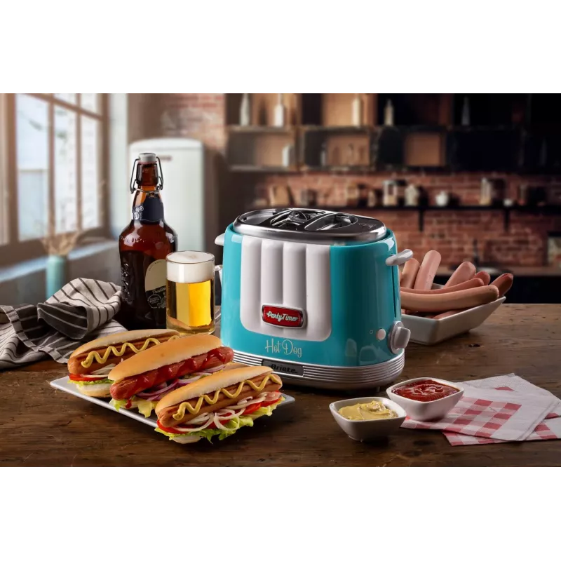 Ariete 206 Hot Dog Maker Party Time, 650 W, mėlyna, dešrainių keptuvė, šviesiai mėlyna, 2 vnt., 650 W, 160 mm, 270 mm