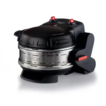 Ariete 927 Pizzeria dviguba picos krosnelė, 2 picos per 4 minutes, 2300 W, 2 ugniai atsparūs akmenys, 2 termostatai, skersmuo 32 cm, 5 kepimo lygiai, 2 nerūdijančio plieno mentės, raudona
