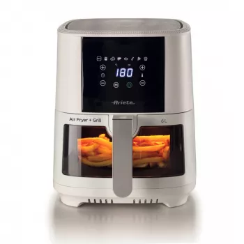 Ariete 4626 Airy Fryer 6L, oro gruzdintuvė, 1300 W, 6 L talpa, 2,5 kg kepimo talpa, 8 išankstinių programų, temperatūra iki 200°, permatomas krepšelis kepimo kontrolei, juoda