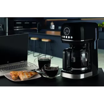 Ariete 1396 Moderna kavos virimo aparatas su filtru, amerikietiška kava, 15 puodelių talpa, šildymo pagrindas, LCD ekranas, išimami ir plaunami filtrai, juoda