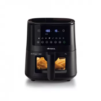 Ariete 4633, Karšto oro gruzdintuvė 4L, 1400W, Talpa 4L, 9 programų, Shake ir Grill funkcijos, Temperatūra iki 200°C, Juoda