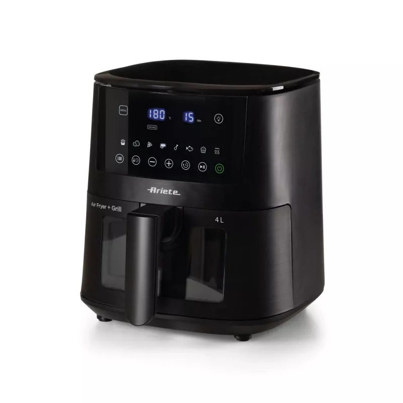 Ariete 4633, Karšto oro gruzdintuvė 4L, 1400W, Talpa 4L, 9 programų, Shake ir Grill funkcijos, Temperatūra iki 200°C, Juoda