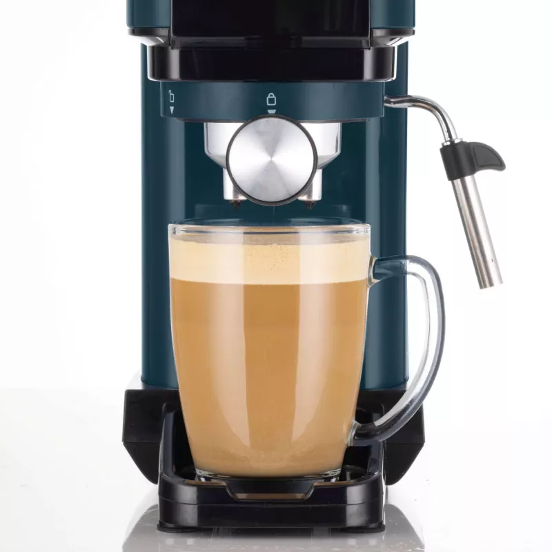 Ariete 1399 Espresso kavos aparatas, maltai kavai ir ESE kapsulėms, 1300 W, 1,1 L talpa, 15 barų slėgis, 1, 2 puodelių ir ESE kapsulių filtras, Cappuccino, Mėlyna