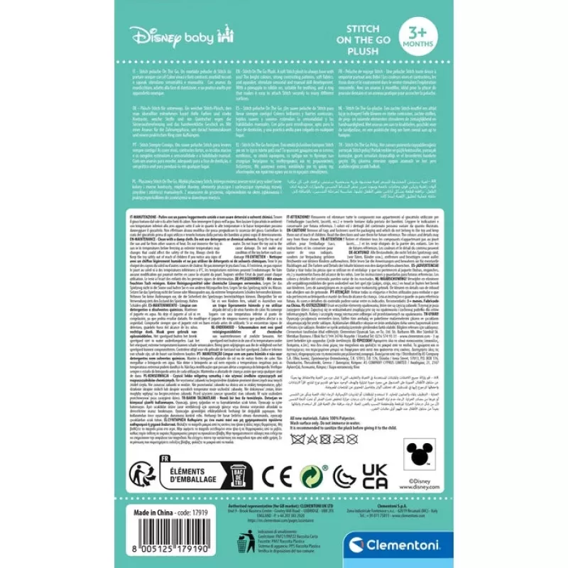 Clementoni Disney Baby Stitch minkštas barškutis