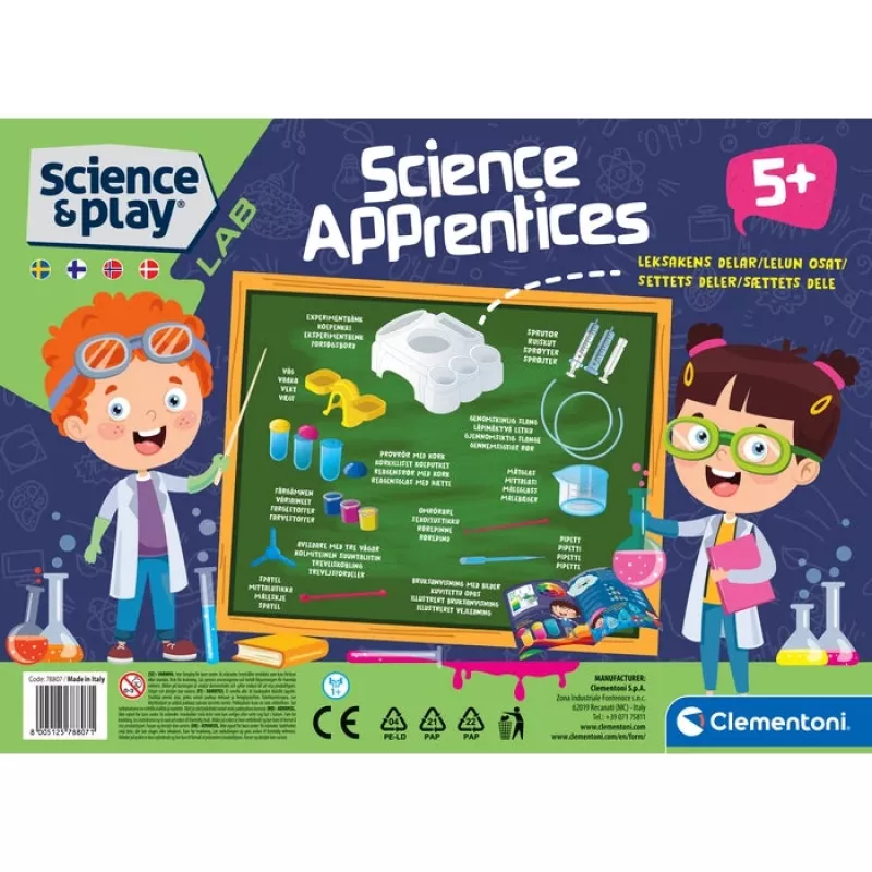 Clementoni Science & Play Science Apprentices eksperimentų rinkinys, įvairios temos, 5 m.
