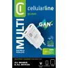 Cellularline GAN sieninis įkroviklis 2xUSB-C 30W PD su GaN technologija
