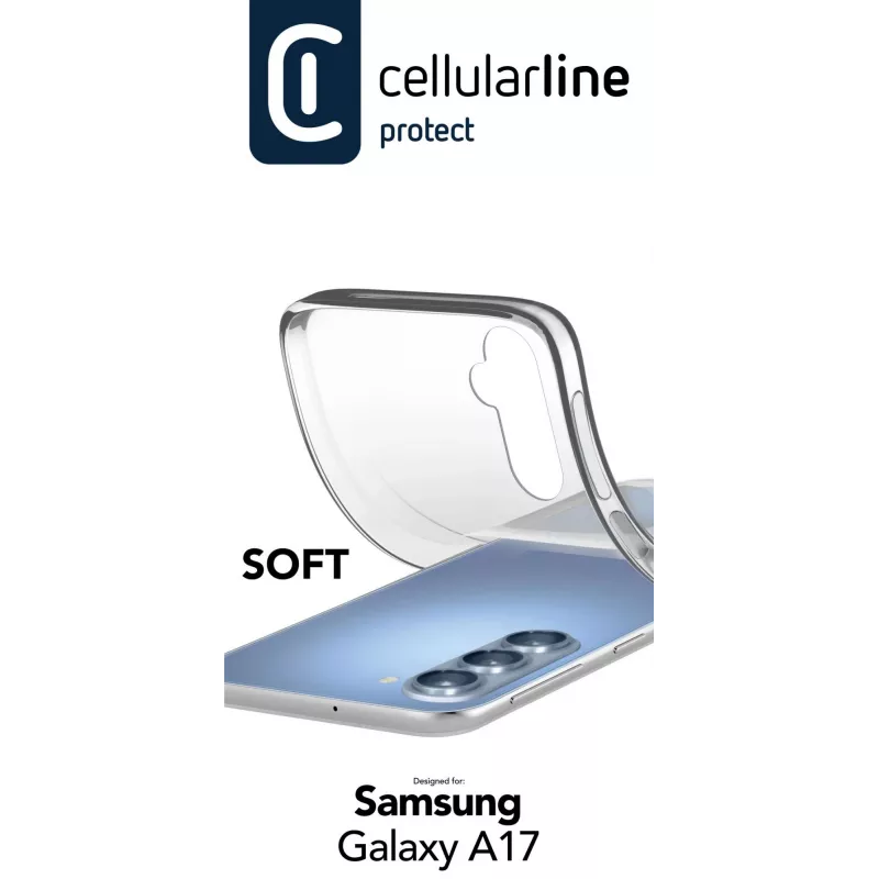 Cellularline Soft - Samsung Galaxy A17 minkštas guminis dėklas, skaidrus