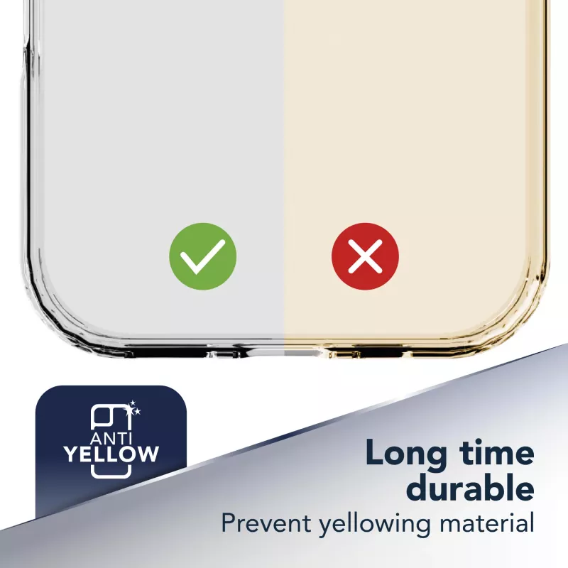 Cellularline Clear Protect - Galaxy S26+ kietas dėklas su guminiais kraštais