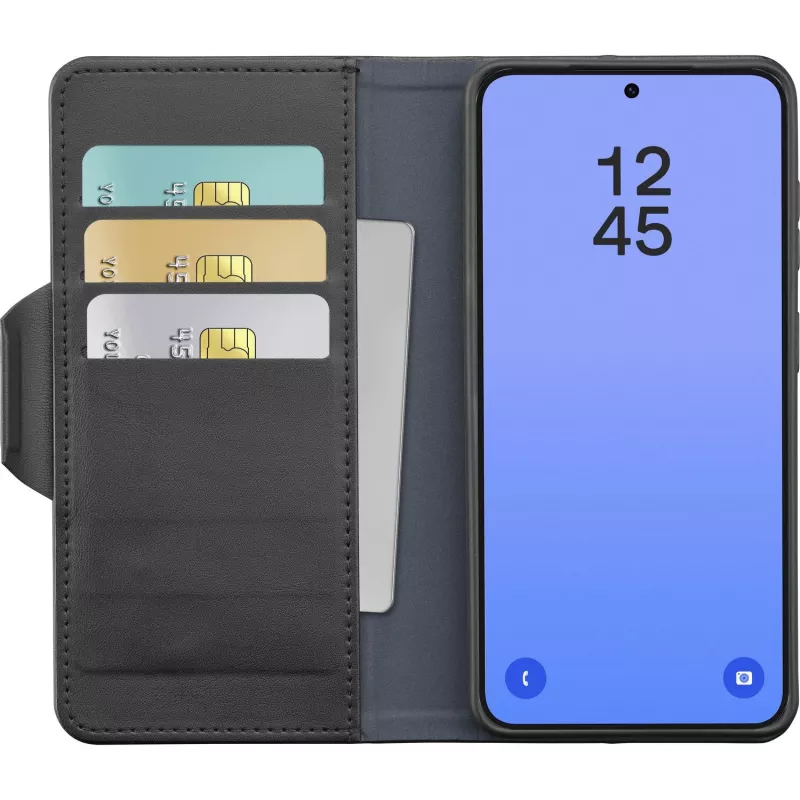 Cellularline Book Agenda dėklas Galaxy S26 Ultra knyginis su dirbtinės odos apdaila, magnetiniu užsegimu, RFID apsauga ir stovo funkcija