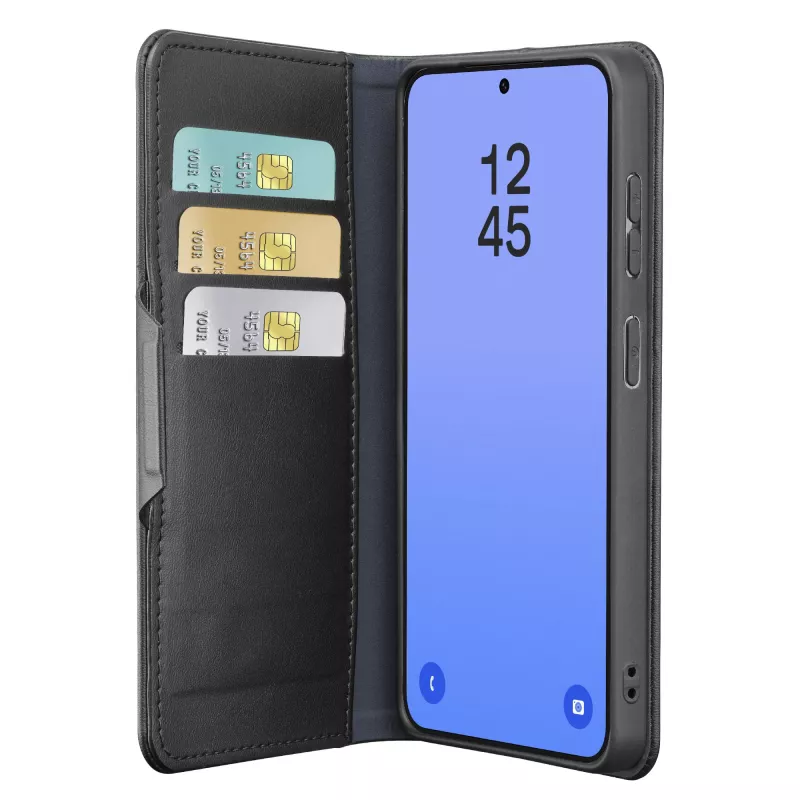 Cellularline Book Agenda dėklas Galaxy S26 Ultra knyginis su dirbtinės odos apdaila, magnetiniu užsegimu, RFID apsauga ir stovo funkcija