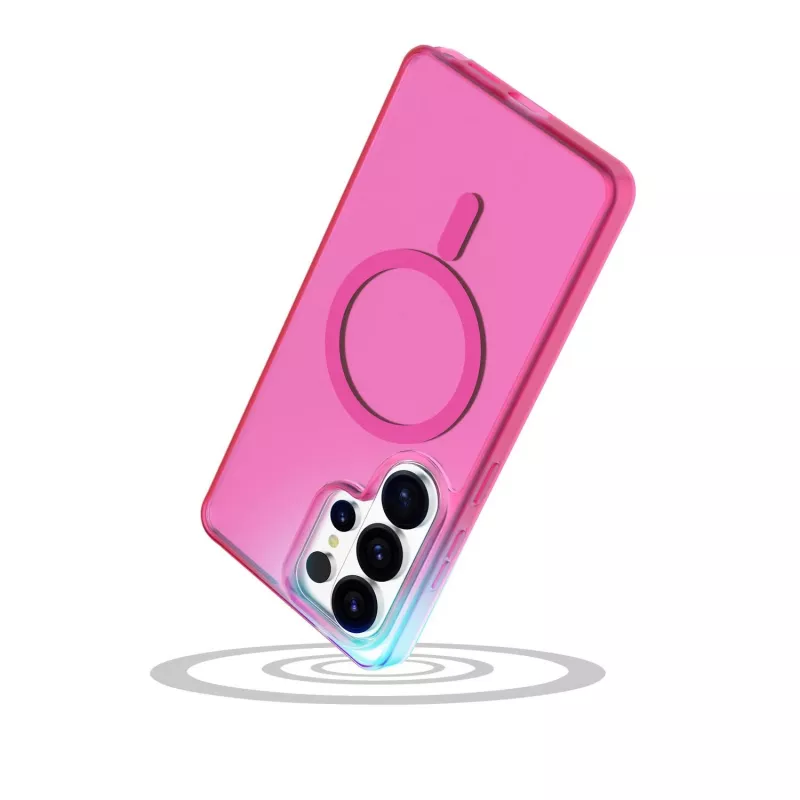 Cellularline FROSTY MAG - permatomas dėklas su matiniu paviršiumi ir spalvotais kraštais Galaxy S26 Ultra, suderinamas su Qi2 ekosistema ir magnetiniais aksesuarais