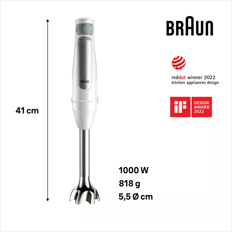 Braun MultiQuick 7 MQ7035IWH panardintuvas 1000 W, nerūdijantis plienas, baltas