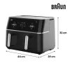 Braun TD 5030I BK Dviguba 10 L Laisvai pastatoma 2400 W Karšto oro gruzdintuvė Juoda, Sidabrinė