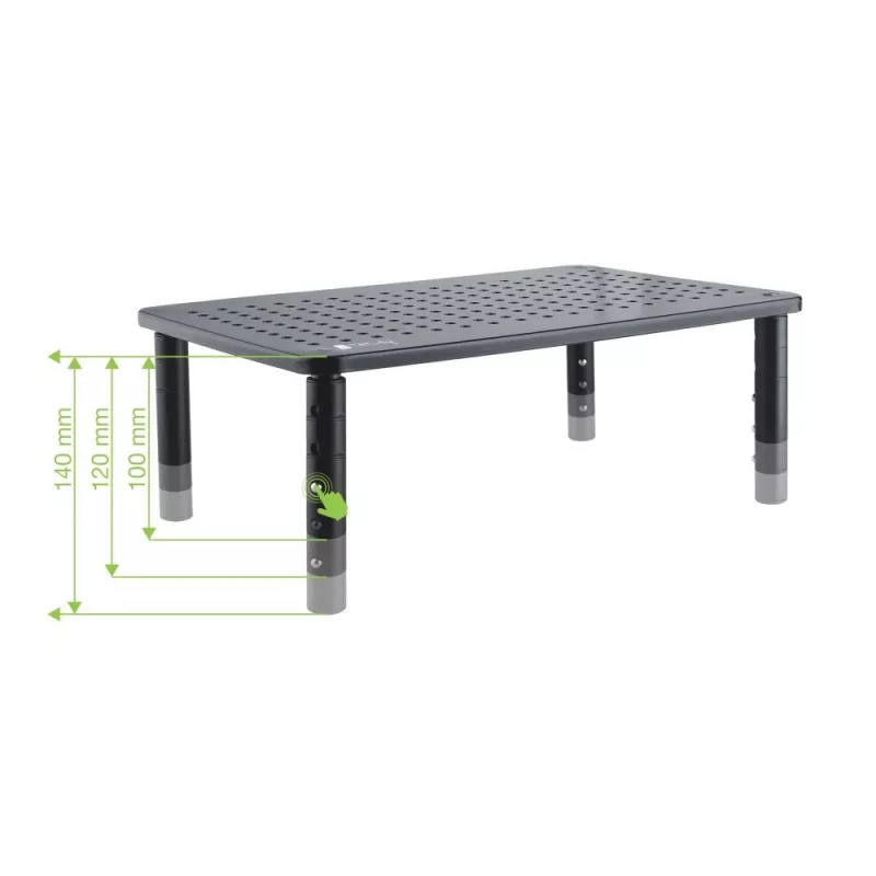 Techly monitorų / nešiojamųjų kompiuterių stovas juodas, laisvai pastatomas, 20 kg, aukščio reguliavimas