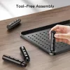 Techly monitorų / nešiojamųjų kompiuterių stovas juodas, laisvai pastatomas, 20 kg, aukščio reguliavimas