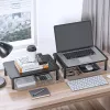 Techly monitorų / nešiojamųjų kompiuterių stovas juodas, laisvai pastatomas, 20 kg, aukščio reguliavimas