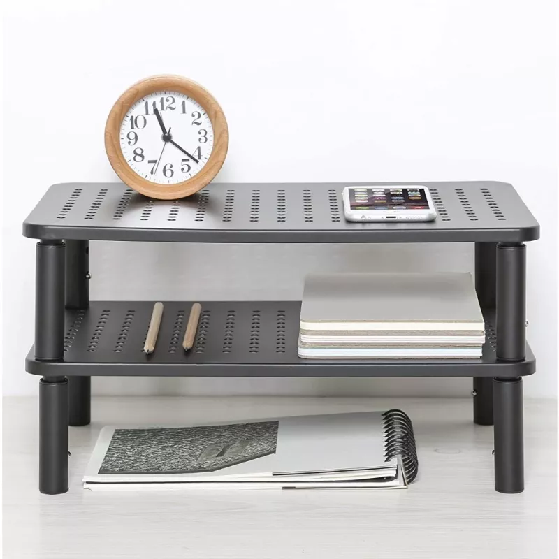 Techly monitorų / nešiojamųjų kompiuterių stovas juodas, laisvai pastatomas, 20 kg, aukščio reguliavimas