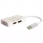 Techly IADAP DP-COMBOF3 vaizdo kabelio adapteris DisplayPort DisplayPort + DVI + HDMI Baltas