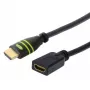 Techly HDMI High Speed su Ethernet prailginimo kabelis 4K 60Hz M / F 3,0 m