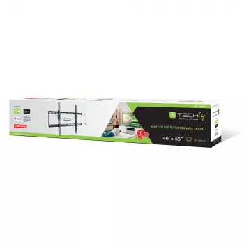 Techly fiksuotas sieninis laikiklis LED TV LCD 40-65 colių, 165,1 cm (65 coliai), 200 x 200 mm, 600 x 400 mm, -12 - 0°, metalas, juodas