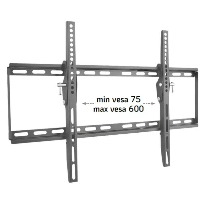 Techly fiksuotas sieninis laikiklis LED TV LCD 40-65 colių, 165,1 cm (65 coliai), 200 x 200 mm, 600 x 400 mm, -12 - 0°, metalas, juodas