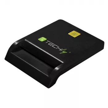 Techly Compact Smart Card Reader/Writer USB-C™ Baltas, USB 2.0, 1.5 m, Juodas, 102 g