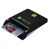 Techly Compact Smart Card Reader/Writer USB-C™ Baltas, USB 2.0, 1.5 m, Juodas, 102 g