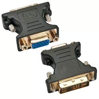 Techly DVI vyriška / VGA moteriška analoginė vaizdo adapteris juodas, DVI-A, VGA