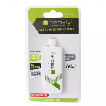 Techly IDATA USB-ETGIGA-3A tinklo plokštė, Ethernet, 5000 Mbit/s