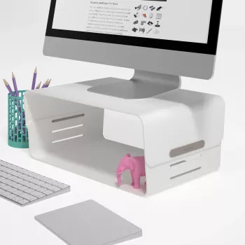Dataflex Addit Bento® monitorio pakėlimo stovas - reguliuojamas 120, ant stalo, 20 kg, aukščio reguliavimas, pilka, balta