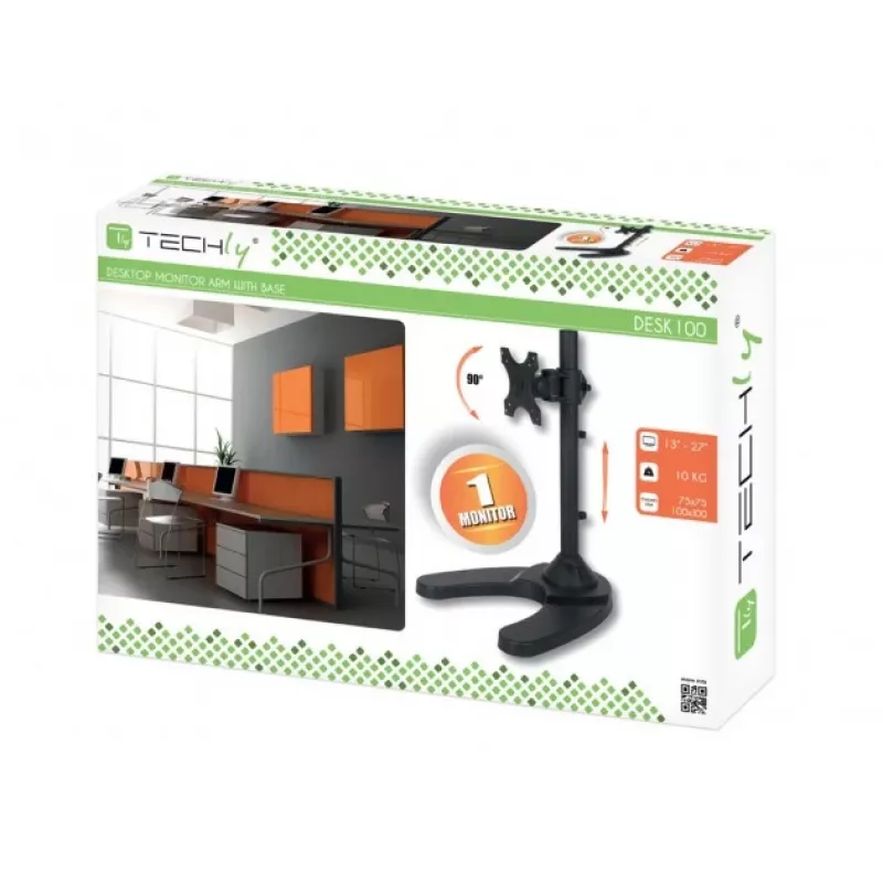 Techly ICA-LCD 3500 stovas stalviršiui 1 monitoriui 13–27 colių su pagrindu