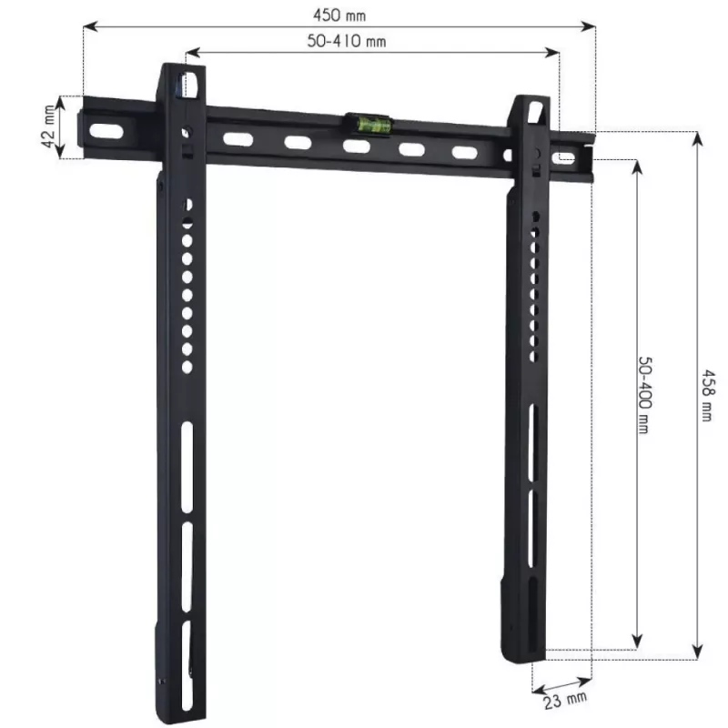 Techly fiksuotas sieninis laikiklis UltraSlim LED TV LCD 23-55 juodas ICA-PLB 140M