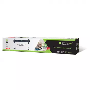 Techly ICA-PLB 139M fiksuotas plonas laikiklis sieniniam televizoriui 23-55 colių, juodas