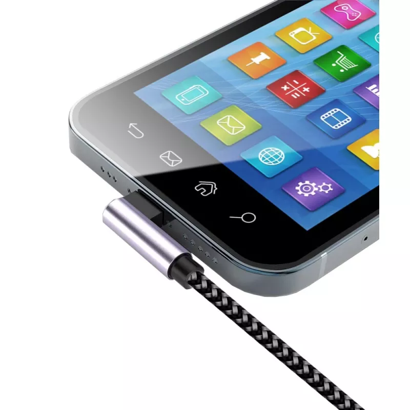 Techly USB-C kištukas 2.0 / USB-C kištukas kampuotas 3A 1 m aliuminis