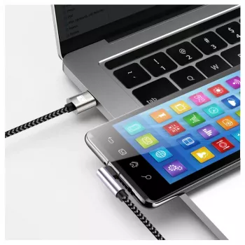 Techly ICOC MU2CC9-020-AL USB-C laidas USB 2.0 2 m pilka, juoda